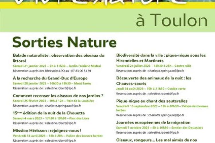 Sorties nature LPO à Toulon 2023