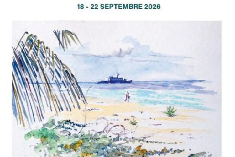 12ᵉ rencontres de Port-cros ... &agrave; Hy&egrave;res - Balade dans la vieille ville_Hy&egrave;res - Aquarelle de Georges Prud&rsquo;homme, &laquo;Juan de Nova 1991